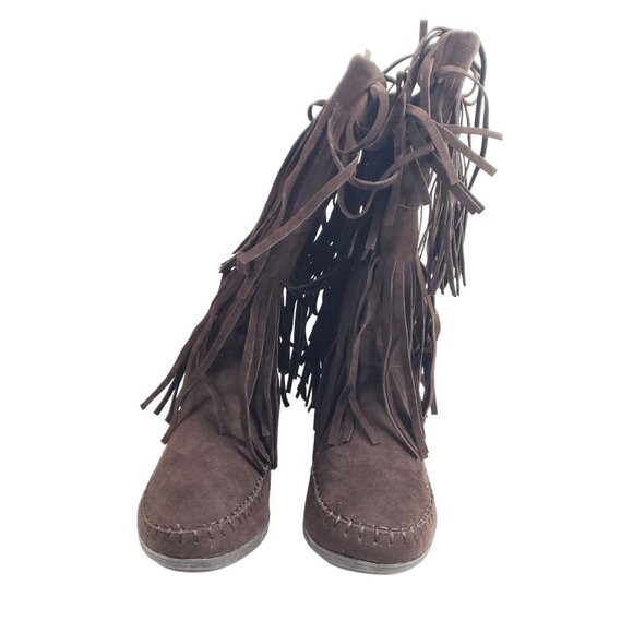 Rampage Women's Size 7.5 Candid Brown Faux Suede Moc Boots - Picture 6 of 7
